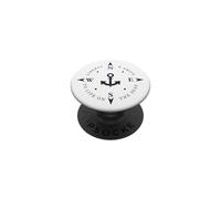 Boussole pour la liberté et la camaraderie Ancre Capitaine PopSockets PopGrip Adhésif