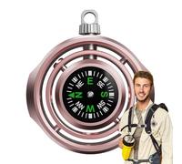Boussole pour la randonnée | d'orientation | Rotation pour se détendre sensible, pointeur compact à 360 degrés avec corde en faux cuir outil de positionnement pour kayak, pêche, alpinisme