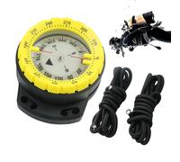 Boussole sous-marine, boussole de kayak, boussole sous-marine étanche avec corde | Boussole lumineuse pour sports nautiques avec fenêtre latérale, pour plongée sous-marine