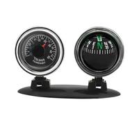 Boussole Thermomètre De Voiture - Boule De Boussole De Voiture 2 En 1 | Boussole Directionnelle De Tableau De Bord De Voiture Avec Testeur De Température, Boule De Guidage De Pointage De Direction, Fo