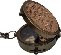 Boussole vintage en laiton avec boîte en bois, outil de navigation en laiton gravé personnalisé avec coffret cadeau Allez en toute confiance dans la direction de vos rêves Royal Collectible