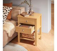 Bout De Canapé Avec 1 Étagère Et 2 Tiroirs Couleur Nature Marron