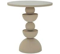 Mauro Ferretti Italian Design Table Basse Dune avec Miroir Ø 45 x 49,5 cm, Fer, crème, 49,5 x 45 x 45 cm