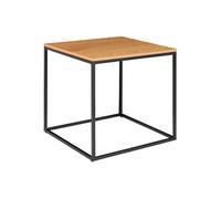 Bout de Canapé Carré Acier et Bois Aspect Naturel - VOLLRAD - ALTOBUY Noir G