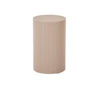 MADIGAN - Bout de canapé Cylindrique Strillé en MDF Strillé Beige