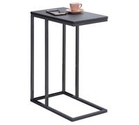 IDIMEX Bout de canapé Debora Table d'appoint Table à café Table Basse de Salon Design Retro Vintage Industriel, Plateau rectangulaire en MDF décor Gris Mat et Cadre en métal Gris