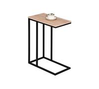 IDIMEX Bout de canapé Debora Table d'appoint Table à café Table Basse de Salon Design Retro Vintage Industriel, Plateau rectangulaire en MDF décor chêne Sauvage et Cadre en métal Noir