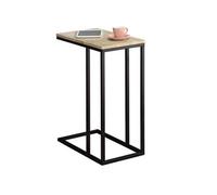 IDIMEX Bout de canapé Debora Table d'appoint Table à café Table Basse de Salon Design Retro Vintage Industriel, Plateau rectangulaire en MDF décor chêne Sonoma et Cadre en métal Noir