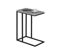 IDIMEX Bout de canapé Debora Table d'appoint Table à café Table Basse de Salon Design Retro Vintage Industriel, Plateau rectangulaire en MDF décor béton et Cadre en métal Noir