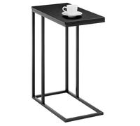IDIMEX Bout de canapé Debora Table d'appoint Table à café Table Basse de Salon Design Retro Vintage Industriel, Plateau rectangulaire en MDF décor Noir Mat et Cadre en métal Noir