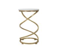 Bout de canapé en métal plateau en marbre Spiral 27.5 x 47.5 cm