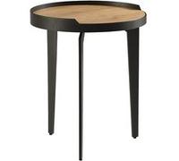 FLECHER - Bout de Canapé Plaqué Chêne Cadre Métal Gris Antrhacite -