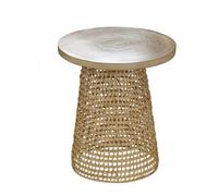 Calicosy Bout de canapé Plateau Bambou Pied rotin