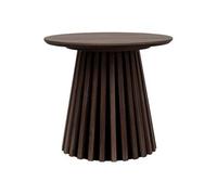 Bout de canapé Rond Pied Central Relief MDF Placage Chêne fumé 50x50xH45cm