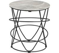 Bout de Canapé Rond Plateau Céramique - CATHLEEN -