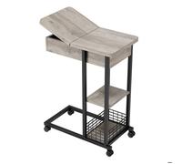 Bout de canape-Table Basse-75 x 60 x 35 cm, mobile et étroite, à 3 niveaux-Gris