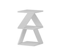 Toilinux - Bout de canapé Zig Zag en bois - Blanc - Zig Zag