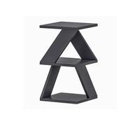 Toilinux - Bout de canapé Zig Zag en bois - Gris anthracite - Zig Zag Gris G