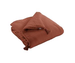 Bout de Lit 90 x 200 cm - Double Gaze de Coton - Terracotta