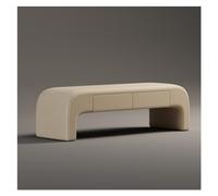 Bout de lit Banc de rangement moderne, banc ottoman rembourré en cuir, tabouret d'extrémité de lit, joli banc d'entrée for chambre à coucher, salon, entrée avec 2 tiroirs Banc Banquette(Beige,180*45*4