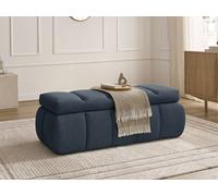 Bout de lit DENALI tissu lisse bleu foncé BOBOCHIC Bleu foncé