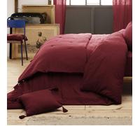 Bout de lit double gaze de coton à pompons 90 x 200 cm gaia bordeaux