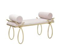 Bout de lit en métal et tissu Rosa 112.5 x 49 x 53 cm rose pâle