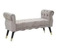 Bout de lit en tissu matelassé Paris 120 x 40 x 60 cm gris Gris