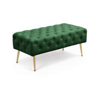 Bout de lit en velours capitonné MONACO 100 cm Vert Bouteille