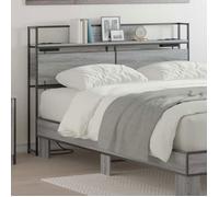 vidaXL Tête de lit de Rangement Sonoma Gris 160 cm Bois d'ingénierie, Une tête de lit avec Rangement, Meuble Moderne, organise Tout, lit Gain de Place avec Pieds Ajustables.