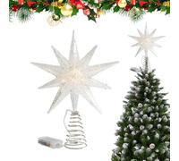 Bout d'étoile de Noël illuminé | Décorations festives et saisonnières pour le sommet d'arbre - décoration étoile brillante ornement de Noël, pour bureau, intérieur, maison, bar, magasin, chambre