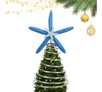 Bout pour sapin de Noël - décorations festives étoiles haut arbre de Noël, décorations en étoile de mer, décoration pour maison, fête, salon, chambre à coucher, intérieur et extérieur