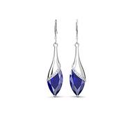 Bouteau d'eau bleu saphir saphone drop sonned crochet boucles d'oreilles blancs bijoux