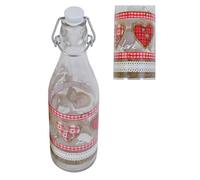 Bouteille à arceau métallique Country Love 0,5L Bouchon à arceau Bouteille de jus de fruit