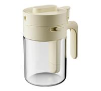 Bouteille à épices verrouillable pour la fraîcheur en verre avec cuillère design couvercle hermétique multifonction épices sel couleur crème