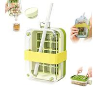 Bouteille à glaçons 2 en 1 avec couvercle, bac à glaçons vertical facile à presser avec moule intégré pour congélateur, portable, étanche, utilisé comme tasses à eau, voyage, salle de sport et