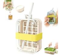 Bouteille à glaçons 2 en 1 avec couvercle, bac à glaçons vertical facile à presser avec moule intégré pour congélateur, portable, étanche, utilisé comme tasses à eau, voyage, salle de sport et