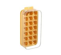 Bouteille à glaçons 2 en 1 avec couvercle scellé, fond en silicone de qualité alimentaire, plateau de congélation peu encombrant pour la maison, la salle de sport, les voyages, les cocktails (orange)