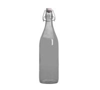 Bouteille à limonade avec son bouchon mécanique 1 l gris fumé Bormioli Rocco