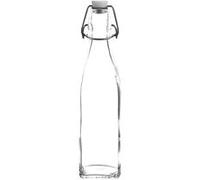Bormioli Rocco Bouteille en verre Swing carrée 500 ml – Fermeture à levier, bouchon inclus