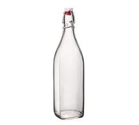 Bouteille en verre 1 000 ml 'Swing', carrée, bouchage: bouchon mécanique