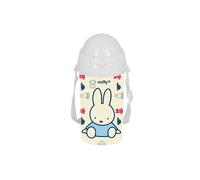 MIFFY BUDDY - Bouteille à ouverture automatique, avec paille, bouteille d'eau, sans BPA, avec bandoulière, confortable et légère, 500 ml, 7,3 x 19,5 cm, Beige pastel, M, Décontracté