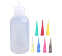 Bouteille à presser en plastique de cuisine, récipient à condiments rechargeable avec 7 buses, outil de cuisson super économique de qualité alimentaire, bouteilles à gicler en plastique pour liquides