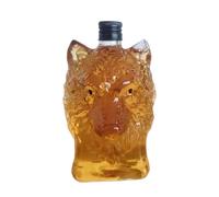 Bouteille à whisky - 7,5 cm - Verres à whisky antidérapants pour homme - Verre à vin en forme de statue de loup | Bouteille en verre réutilisable sur le thème du loup vintage à collectionner pour les