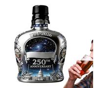 Bouteille à Whisky | Bouteille à alcool 350 ml 250e anniversaire Amérique - Collection Alcool,pour Fête Maison Bar Vitrine Restaurant Hôtel Club Salle à Manger