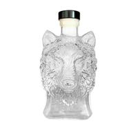 Bouteille à whisky | Bouteille à décanter en verre | 350 ml profil tête de loup pour père, homme, , papa, petit ami, lui