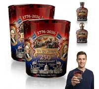 Bouteille à whisky commémorative du 250e anniversaire des États-Unis - America 1776-2026 « We The People Heritage Decanter | Cadeau patriotique de fête des pères pour liqueur, scotch, bourbon ou vin