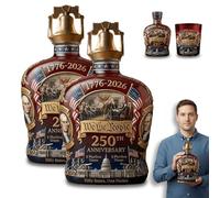 Bouteille à whisky commémorative du 250e anniversaire des États-Unis - America 1776-2026 « We The People Heritage Decanter | Cadeau patriotique de fête des pères pour liqueur, scotch, bourbon ou vin