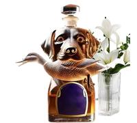 Bouteille à whisky - Décanteur à whisky en verre | Statue de chien - Porte-alcool - Figurines de collection - Centres de table pour Brandy, Vin, Bourbon, Homme, Père