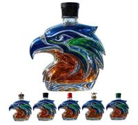 Bouteille à whisky en édition limitée de l'équipe de football de Seattle - pour les fans qui vivent fort, volent haut et ne reculent jamais | Bouteille de whisky amusante avec aigle | Cadeau pour fan